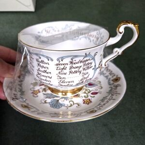 Gorgeous vintage anniversary teacup and saucer